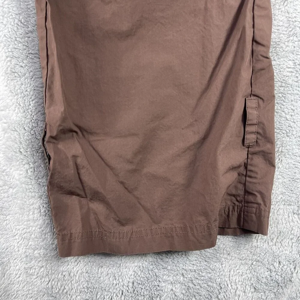 L'Academie Pants Womens Small Brown Cotton High Rise Wide Leg Slash Pockets